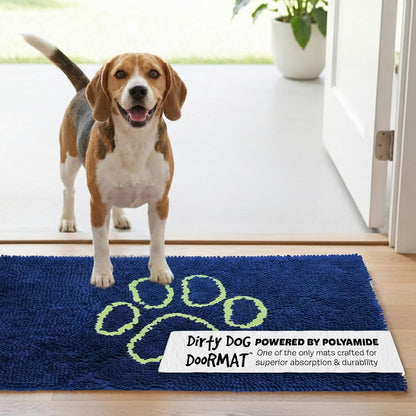 Dog Gone Smart Dirty Dog Doormat - Fast Drying Rug with Super Gripper Backing for Clean Floors - Super Absorbent and Machine Washable Mat for Muddy Paws - Grey