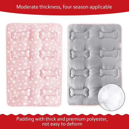 Dog Crate Bed Mat (36" X 23"), Soft Dog Bed Mat with Cute Stars, Personalized Crate Pad, Anti-Slip Bottom, Machine Washable Kennel Pad