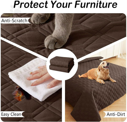 hyha Waterproof Dog Bed Blanket, Soft Pet Blankets, Waterproof Couch Cover for Dogs, Reversible Sofa Covers Washable for Furniture (30x70 Inch, Taupe/Beige)