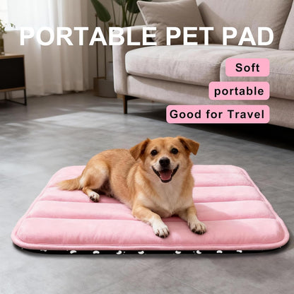 Dog Bed Mat, Reversible Crate Pad & Cute Dog Bed - Machine Washable Kennel Mat with Ultra Soft for Small Dogs (Cool/Warm), 24" x 18", Grey&Star