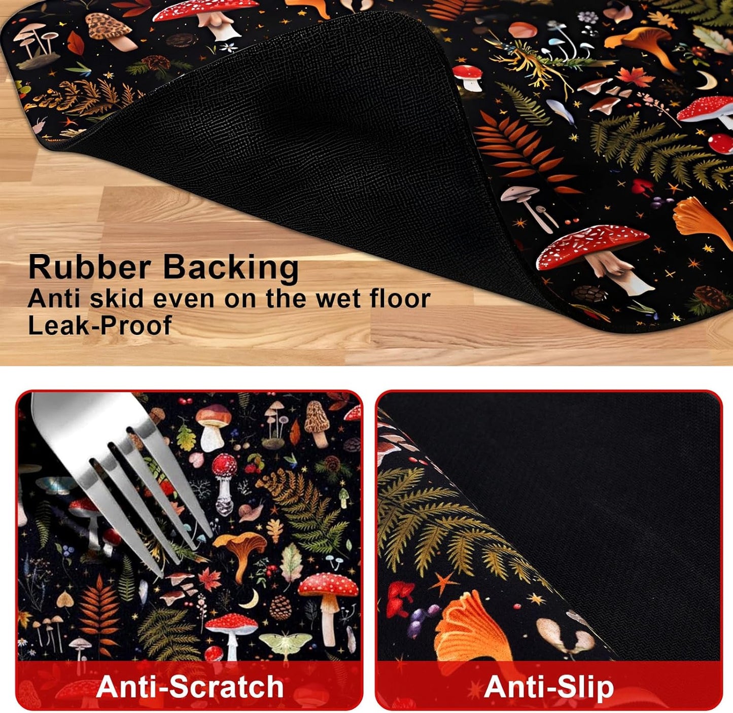 Dog Food Mats for Floors Waterproof Mat for Cat Food and Water Bowls - Absorbent Quick Dry Non Slip Mat for Pet Feeding