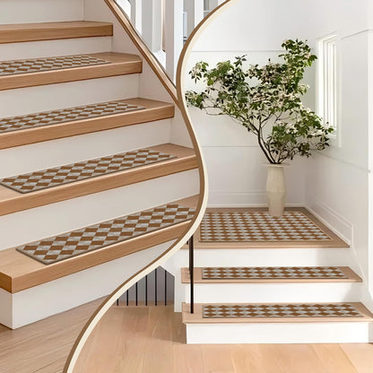 Non-Slip Stair Treads for Wooden Steps 15pcs,8"x30" Stair Carpet Treads for Indoor Use,Peel and Stick Stair Runners,Washable Reusable Adhesive Backing,Pet-Friendly Stair Capet for Kids,Elders,Dogs