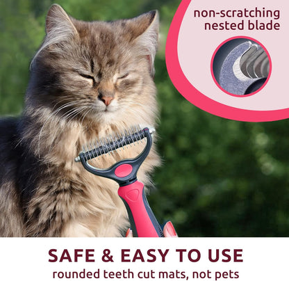 Pat Your Pet Deshedding Dog Brush For Shedding – Cat Brushes For Indoor Cats, Double-Sided Cat Brush Deshedding & Grooming Tool For Long Haired And Short Haired Dogs, Skin-Friendly
