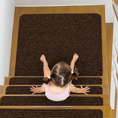 Stair Treads for Wooden Steps Carpet, Non-Slip Stair Runner Indoor Outdoor Stair Tread Mats Covers Pads, 19" x 31"Matching Landing Step Runner for Elders, Kids and Dogs (19" x 31", Black)