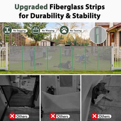 250" Reinforced Extra Wide Baby Gate Retractable Dog Gate, 21ft Extra Long Baby Gate Retractable Gates for Dogs, 48" Extra Tall Pet Gate Retractable Fence Outdoor Gate for Deck/Garage/Patio, Black