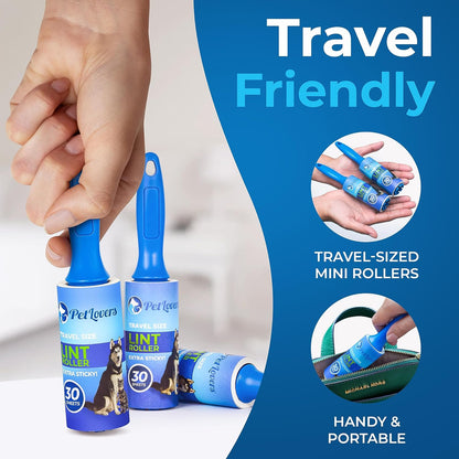 PetLovers Extra Sticky Lint Roller Single Unit 90 Sheets for Pet Hair Removal, Dog and Cat Lint Remover (1 Pack)