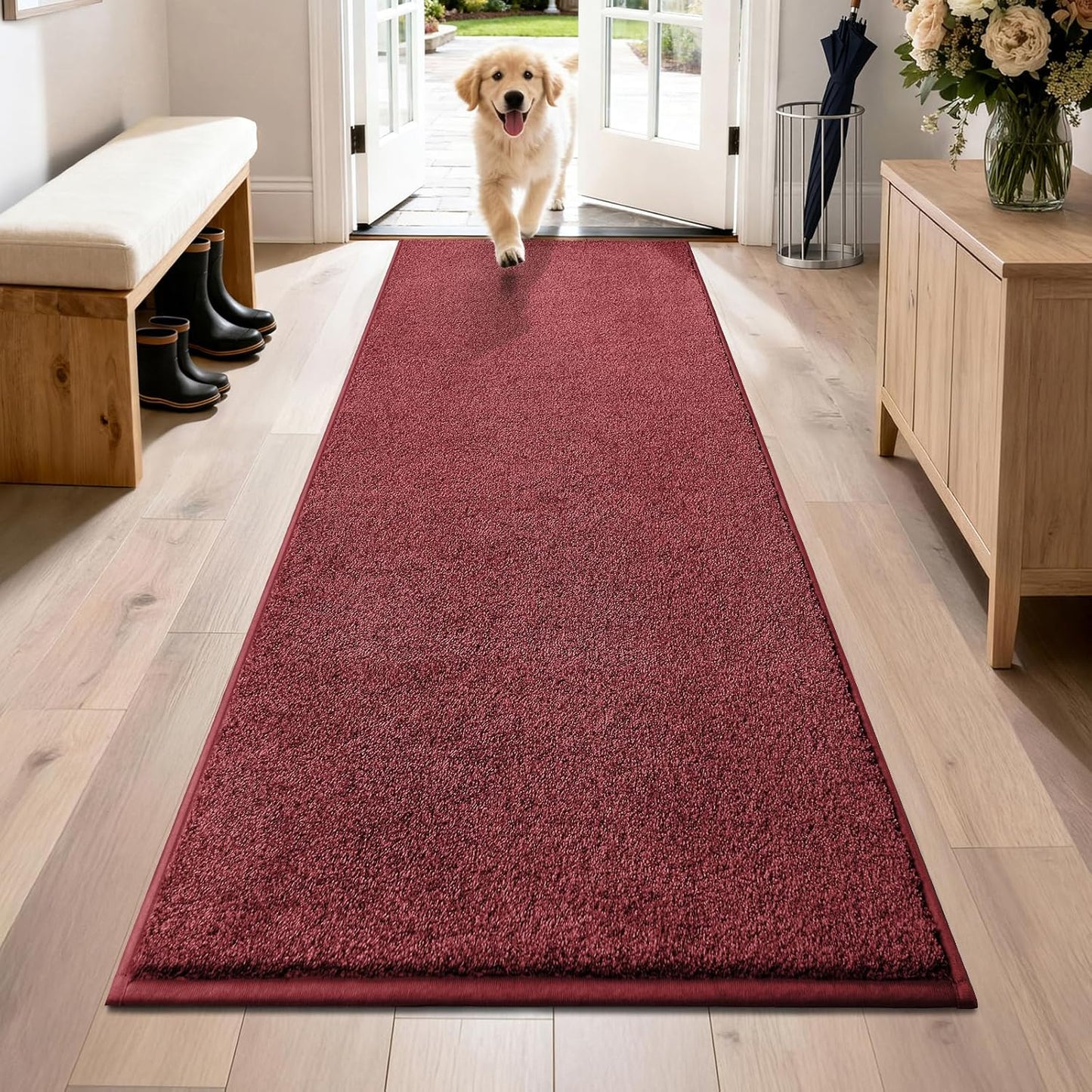 PURRUGS Dirt Trapping Door Mat 20" x 31.5", Non-Slip Machine Washable Entryway Rug, Dog Doormat, Indoor Front Door Mat, Super Absorbent Entry Rug for Muddy Shoes & Paws, Bluish Grey-Black