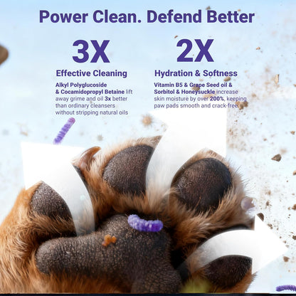 Paw Cleaner for Dogs and Cats, No-Rinse Puppy Paw Washer, Larger 7oz Dog Foaming Foot Cleanser with Scrubber Brush for Dirty Paws, Safe and Hypoallergenic, Dog Essential and Grooming Supplies