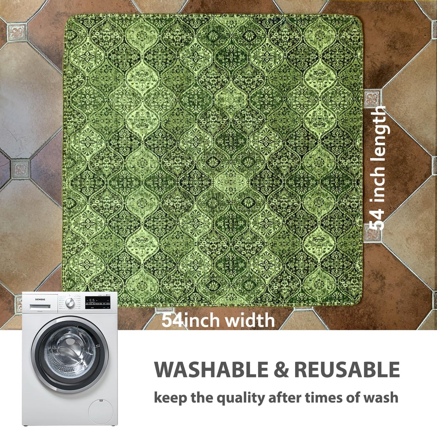 nunubaby Washable Pee Pads for Dogs, Stylish, Non-Slip and Leak-Proof Pee Pads. Reusable Potty Pads for Dogs for Crates and Floors.(Beige/Multi, 24" x48" )