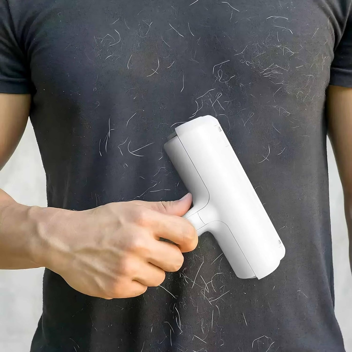 Reusable Pet Hair Remover Roller – Dog & Cat Fur Lint Cleaner for Sofa, Carpet, Bed & Car Seats – No Adhesive Required (White/Grey)