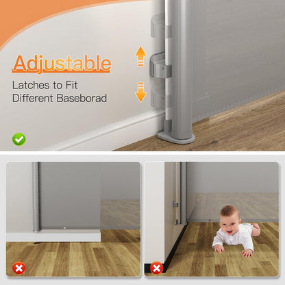 Uamector 138-Inch Extra Wide Retractable Baby Gate & Dog Gate, Reinforced Mesh Safety Gate Adjustable for Large Openings - Stairs, Doorways, Hallways - Indoor/Outdoor Use