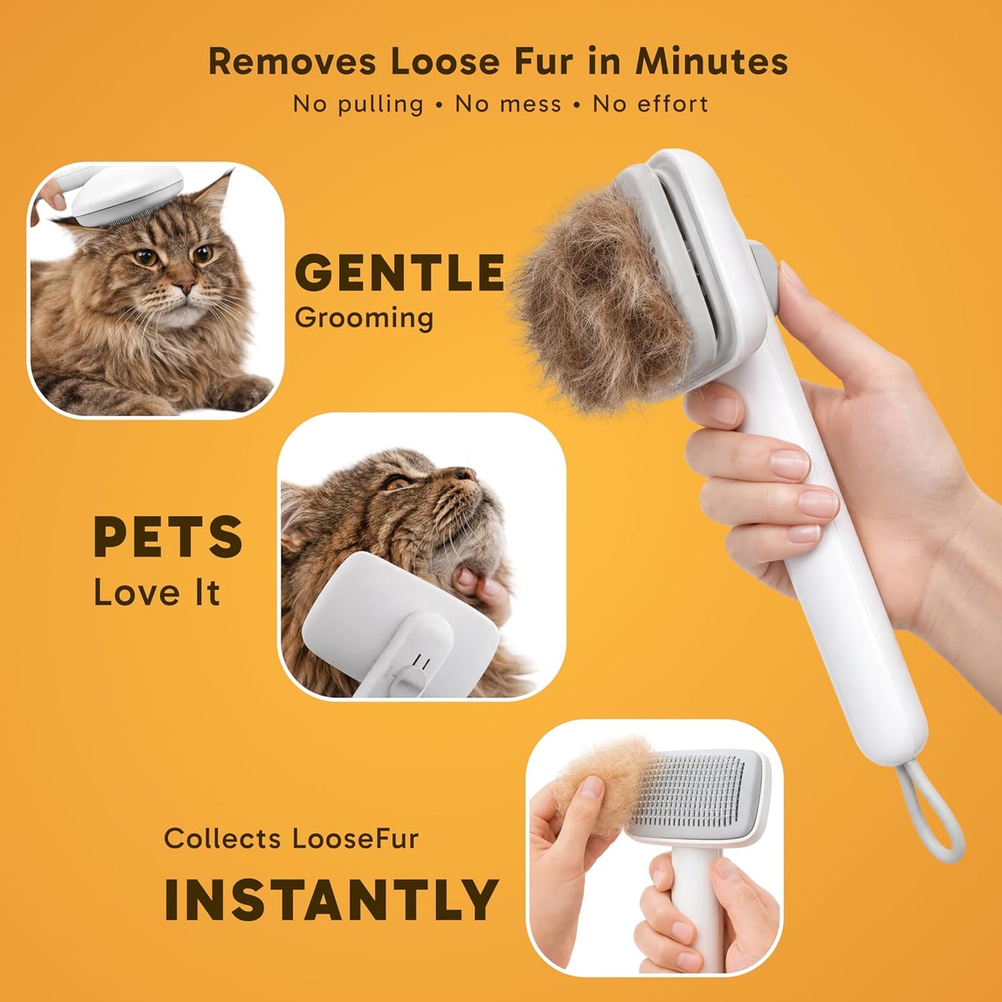 Wolfster Self Cleaning Slicker Brush for Dogs & Cats - Skin-Friendly Deshedding Brush & Undercoat Rake for Short, Medium and Long Hair Pets, Reduces Shedding by 90% (Parrot Green)