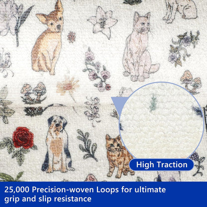 Animal Cat Dog Stair Treads Non Slip for Wooden Steps 15PCS 8"x30" Stair Carpet Treads TPR Backing Soft Stair Runner Washable Reusable Indoor Safety Stair Mats for Elders Kids Dogs Black