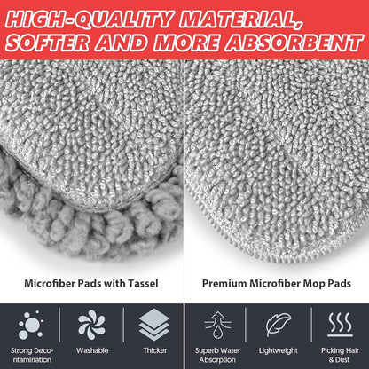 HOMTOYOU Spray Mops for Floor Cleaning: Wet Mop for Hardwood Tile Wood Laminate Vinyl - 3 Washable Microfiber Pads for Swiffer Powermop - Absorbs Pet Hair Dust