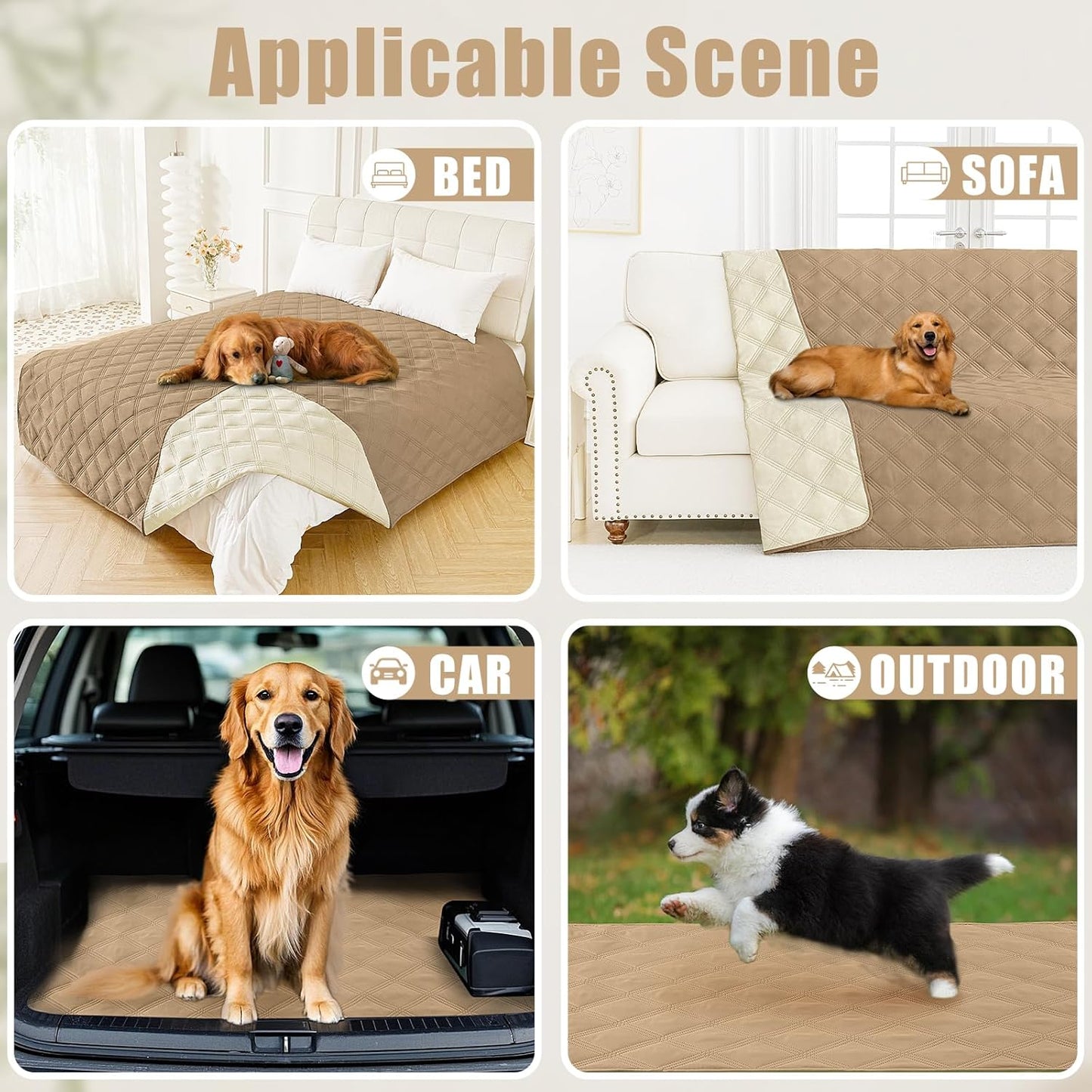 Smiry Waterproof Dog Bed Cover Blanket 30x70, Soft Reversible Pet Blanket, Washable Leakproof Cats Dogs Couch Cover for Sofa, Couch, Furniture, Grey/Dark Grey
