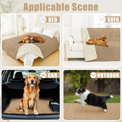 Smiry Waterproof Dog Bed Cover Blanket 30x70, Soft Reversible Pet Blanket, Washable Leakproof Cats Dogs Couch Cover for Sofa, Couch, Furniture, Grey/Dark Grey