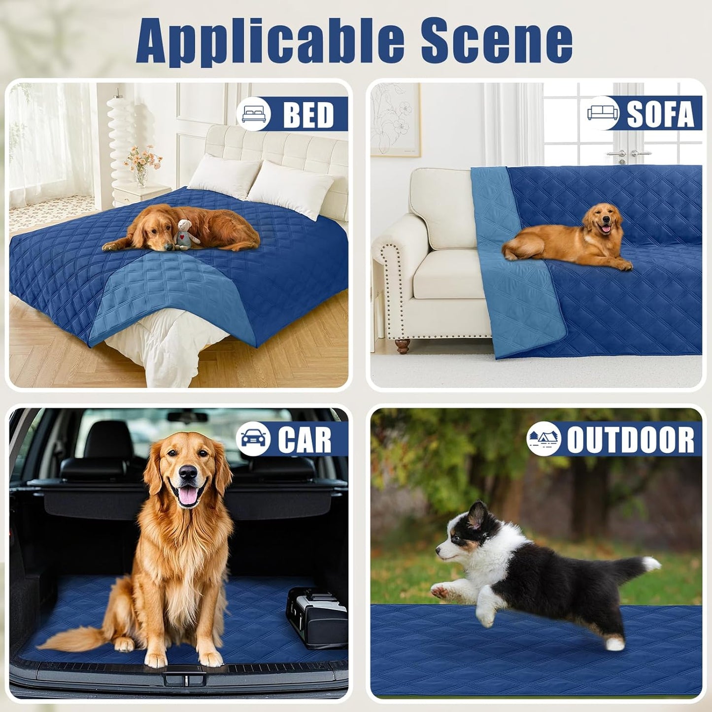 Smiry Waterproof Dog Bed Cover Blanket 30x70, Soft Reversible Pet Blanket, Washable Leakproof Cats Dogs Couch Cover for Sofa, Couch, Furniture, Grey/Dark Grey