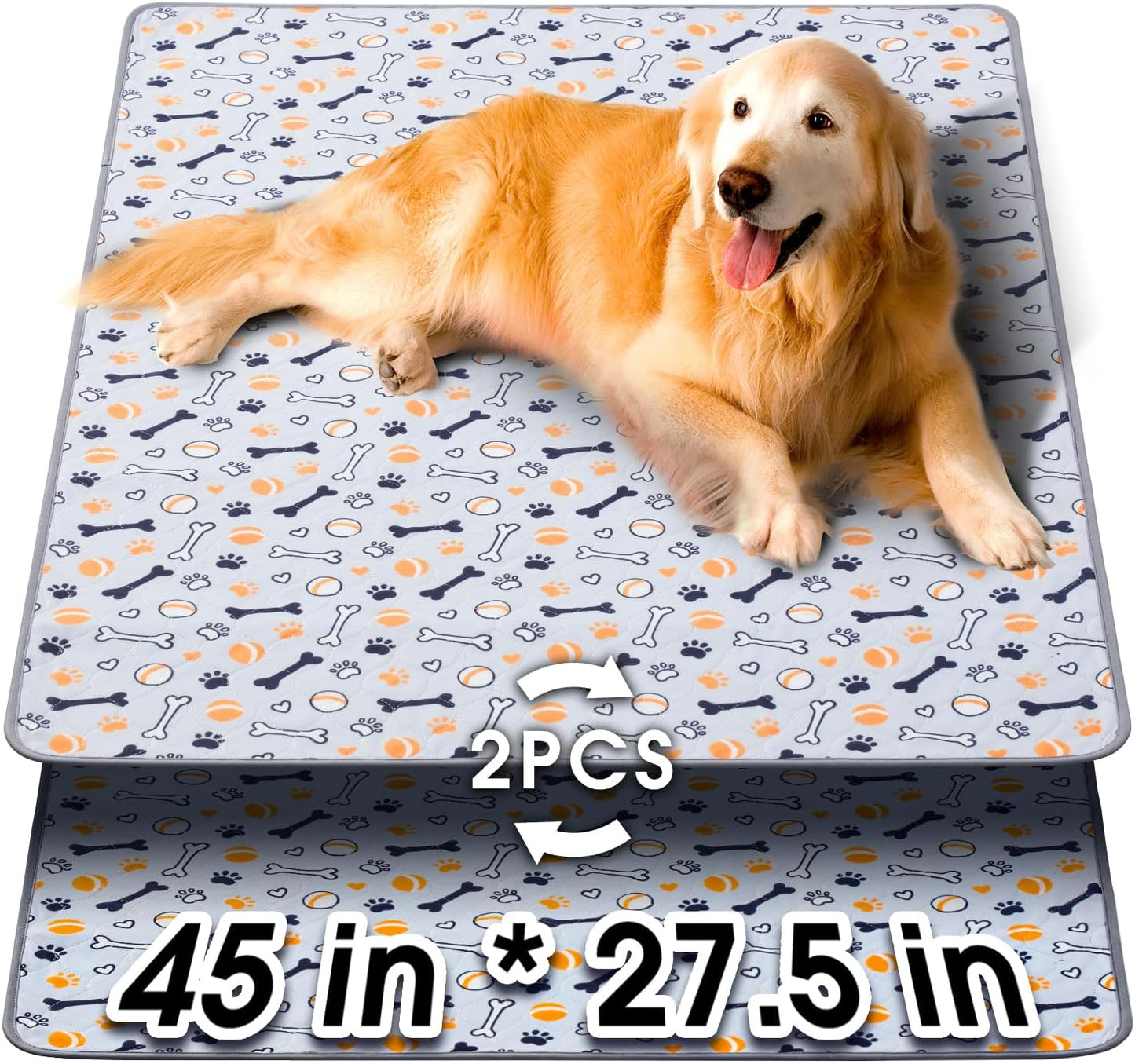 Hompet Dog Grass Pad with Tray Large, 35"x22.5", 2 Reusable Artificial Turf for Dogs Potty, Waterproof Non-Slip Washable Pee Pads, Quickly Absorbency Portable Dog Litter Box for Indoor/Outdoor Use