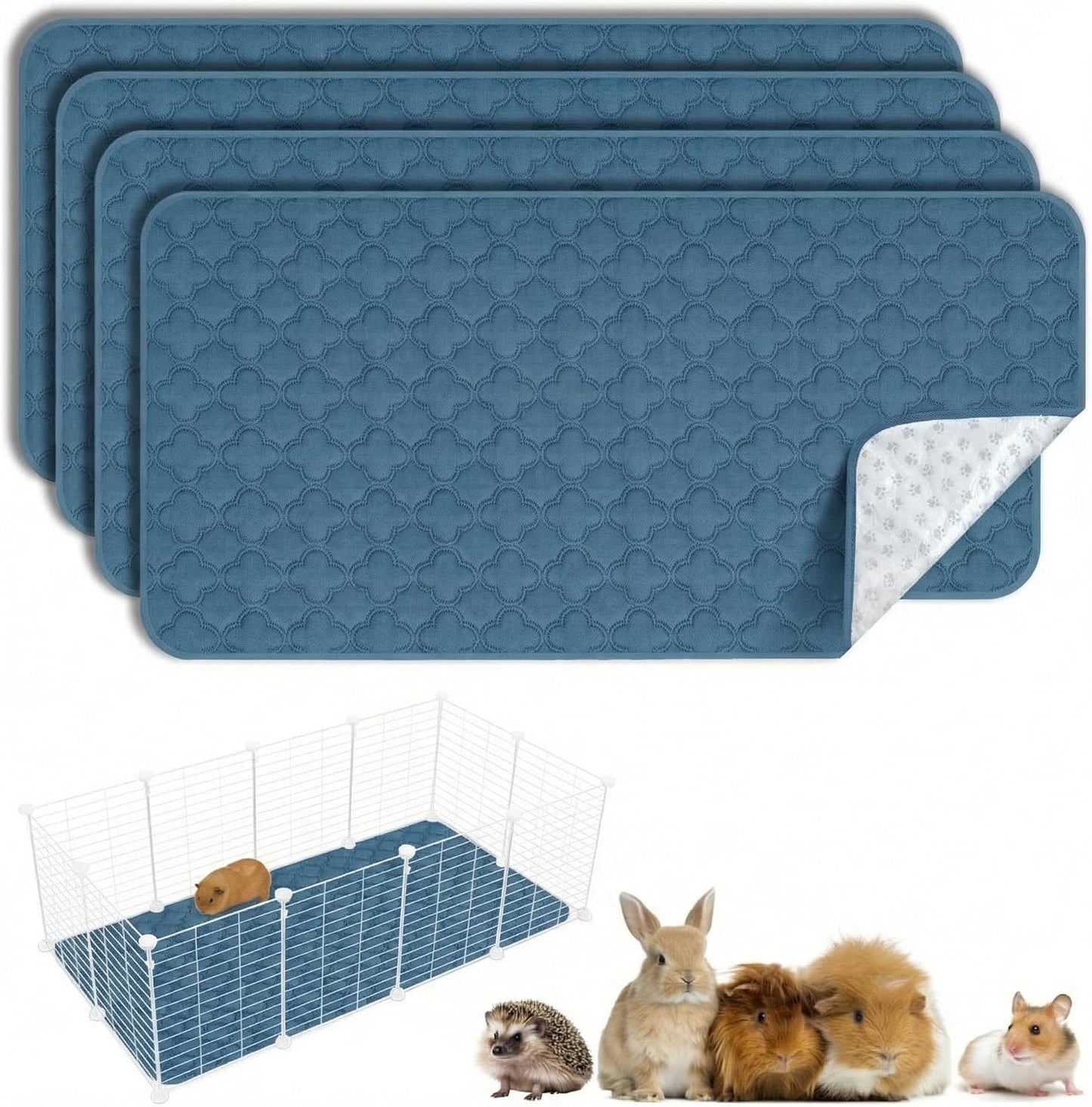 FunFurry Washable Pee Pads for Dogs - 4 Pack Reusable Pee Pads，Waterproof Puppy Pads，Pet Training Pads，Super Absorbent with Dog Paw Shape Non-Slip Backing (Cream, 18" X 24" - 4 Pack)