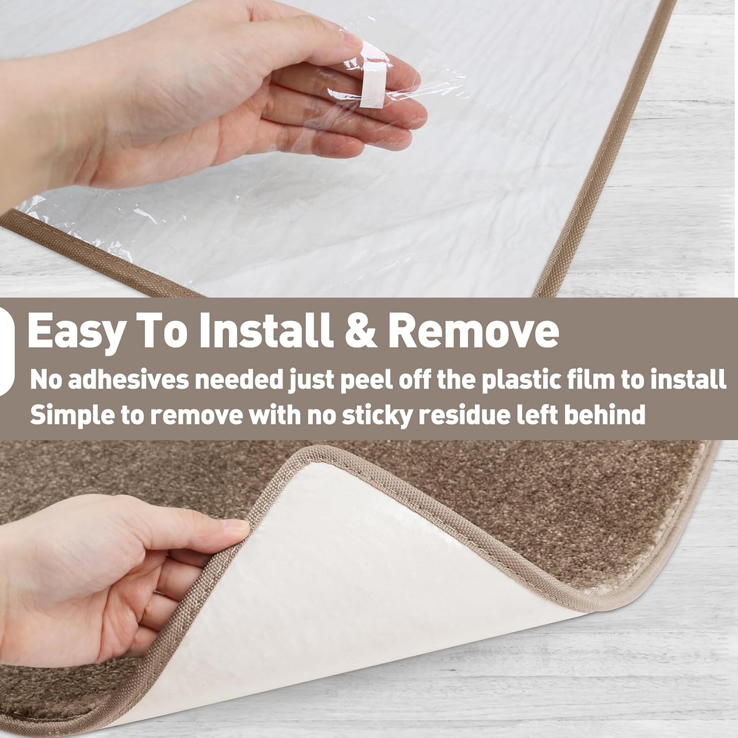 PURE ERA Bullnose Carpet Stair Treads Set Tape Free Non-Slip Indoor Stair Protectors Pet Friendly Rugs Covers Soft Skid Resistant Washable Reusable 9.5" x 30"(14 Pieces,Cream Gray)