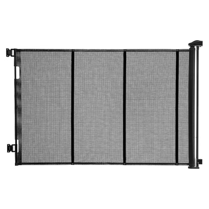 VEVOR Retractable Baby Gate, Extends to 202.7 inch Extra Wide, 39 inch Tall, with Reinforced Fiberglass Strips, Avoids Crawling Through, Mesh Dog Gate for Decks, Doorways, Garages, Indoor, Black