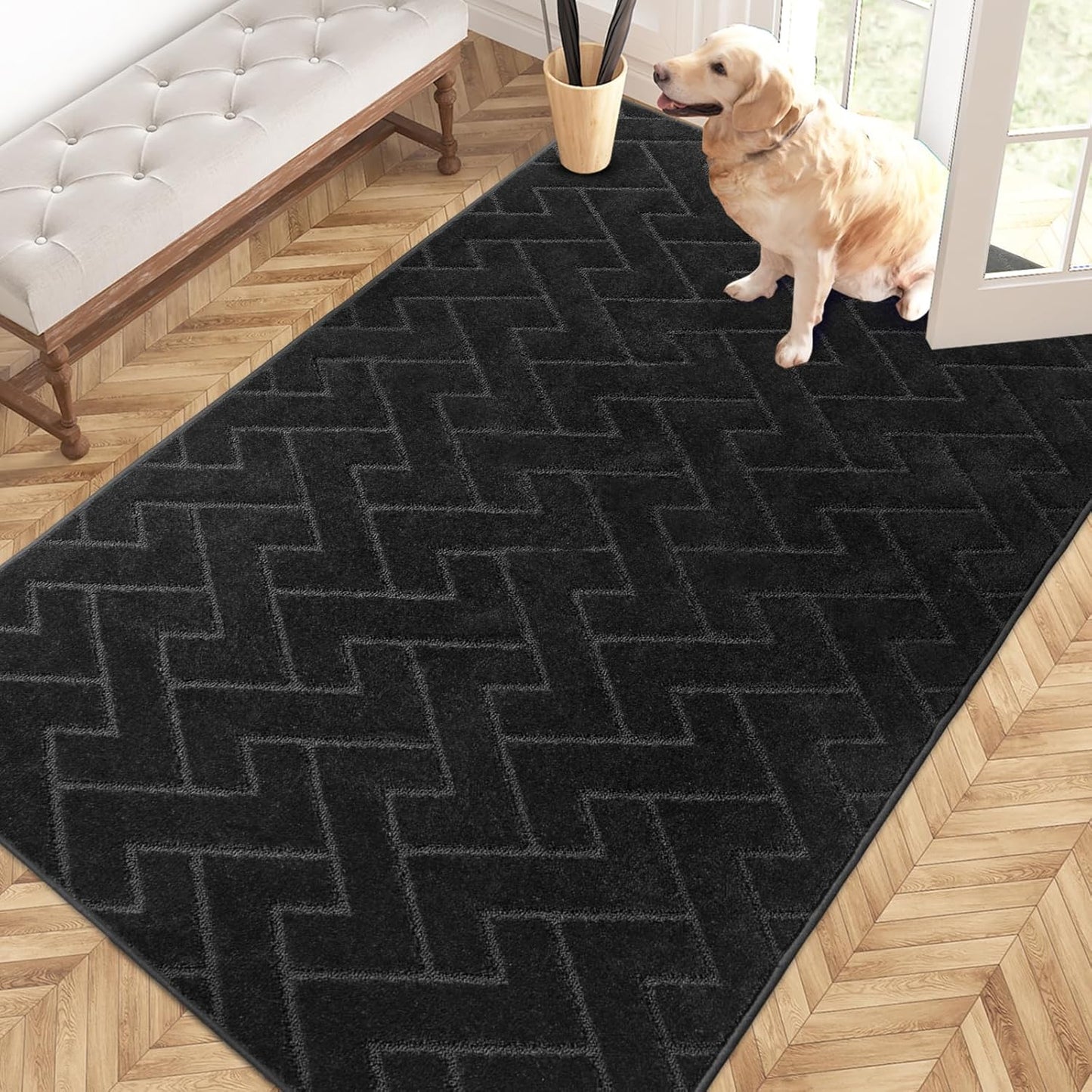PURRUGS Dirt Trapping Door Mat 20" x 31.5", Non-Slip Machine Washable Entry Rug, Dog Doormat, Indoor Front Door Mat, Super Absorbent Entryway Rug for Muddy Shoes & Paws, Taupe