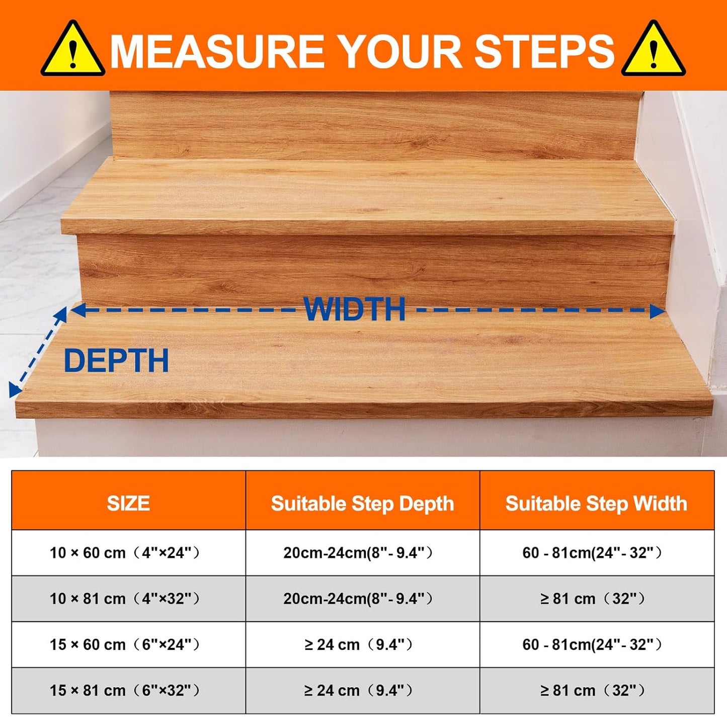 Spurtar Clear Stair Treads Non Slip, Transparent Grip Tape for Stairs to Add Friction for Wooden Steps Indoor, Anti Slip Tape Step Covers,to Protect Dogs, Kids, Elderly,15 Pack, 4" x 24"
