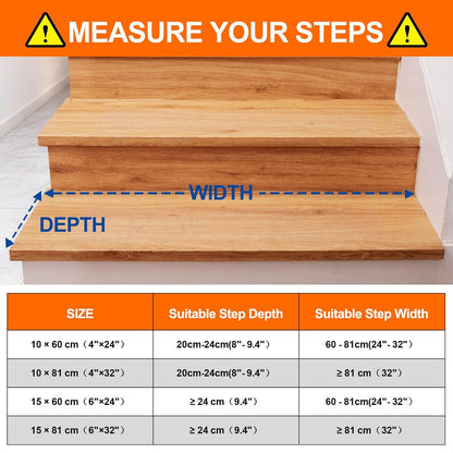 Spurtar Clear Stair Treads Non Slip, Transparent Grip Tape for Stairs to Add Friction for Wooden Steps Indoor, Anti Slip Tape Step Covers,to Protect Dogs, Kids, Elderly,15 Pack, 4" x 24"