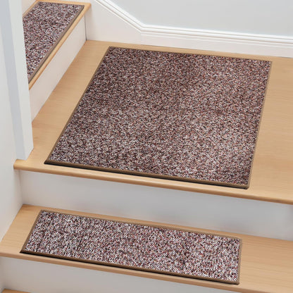 Non-Slip Stair Treads for Wooden Steps 15pcs,8"x30" Stair Carpet Treads for Indoor Use,Peel and Stick Stair Runners,Washable Reusable Adhesive Backing,Pet-Friendly Stair Capet for Kids,Elders,Dogs