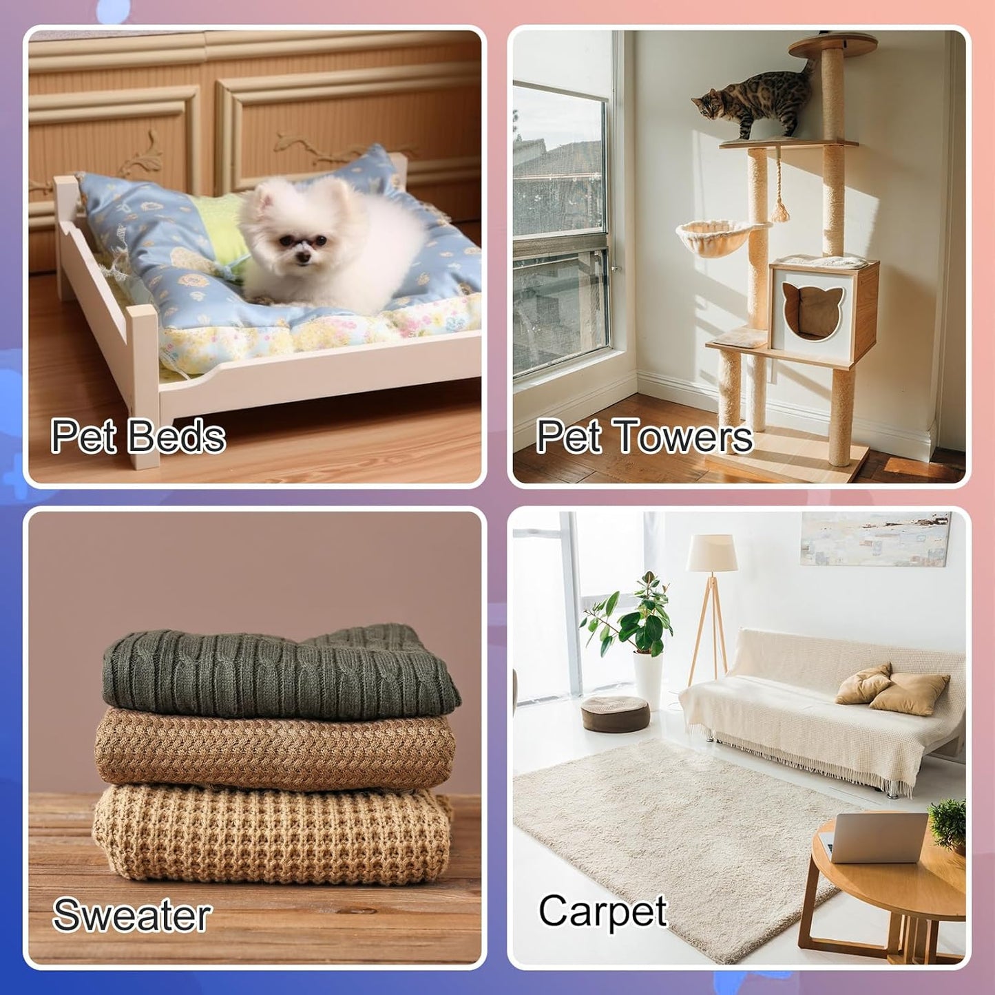 Honeydak 3 Pieces Hair Remover Tool Dog Hair Remover Pro Silicone Cleaner Brush Roller Fuzz Hairball Brush for Carpet Rake, Car Mat, Couch, Pet Bed, Clothes