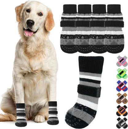 KOOLTAIL Dog Socks Shoes for Hot Pavement to Prevent Licking Paws, Winter Dog Boots&Paw Protector for Hardwood Floors Anti Slip,Traction Control Grip Booties for Small Medium Large Senior Dogs,Black M