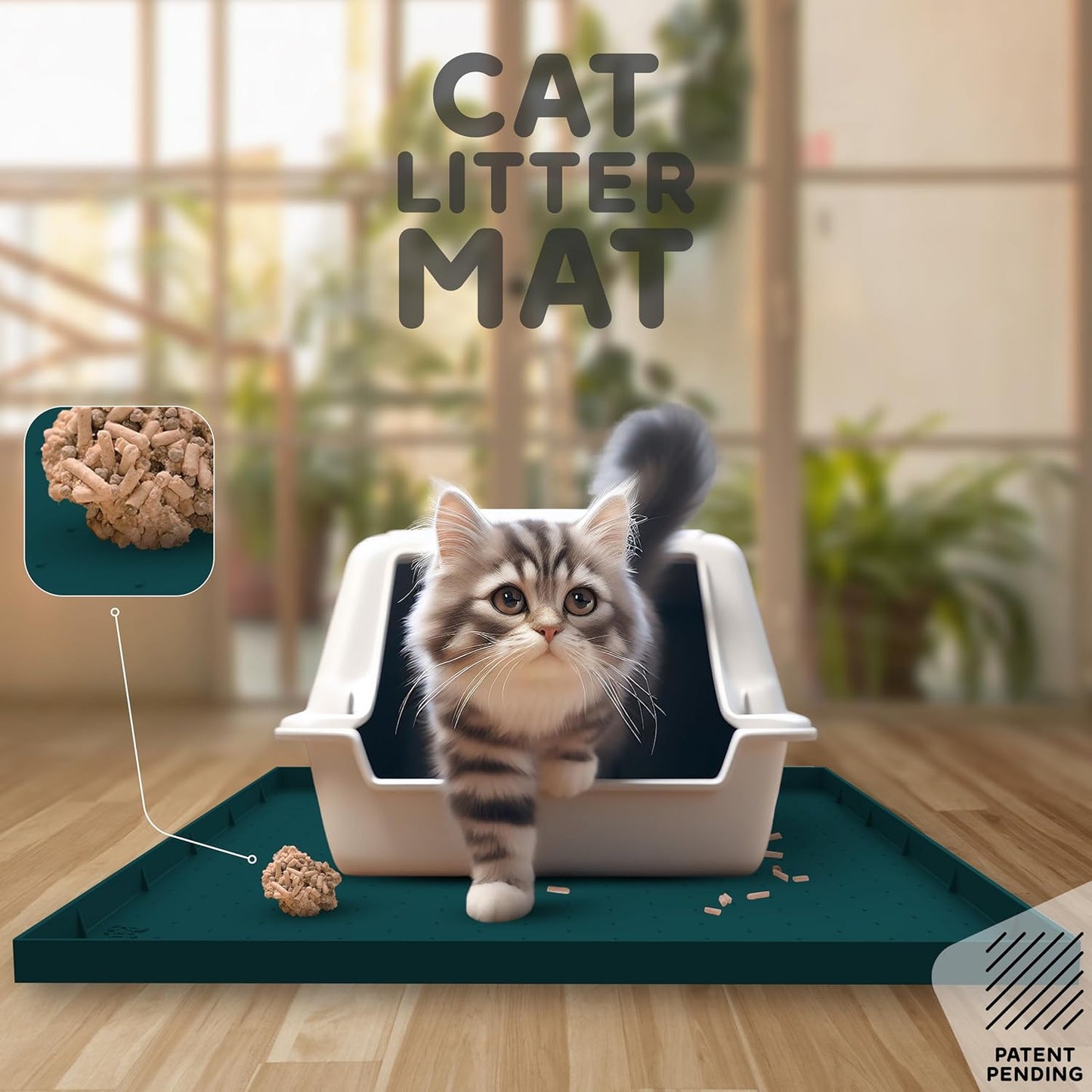 Dog Food Mat - Raised Edges Dogs Mat for Food and Water Prevent Spill, Waterproof Cat Food Mats Protect Floors, Easy Clean Dog Bowl Mats for Food and Water, Silicone Pet Feeding Placemats