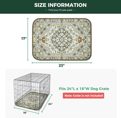 FXW Washable Pee Pads for Dogs, Puppy Pads with Super Absorbent, Specifically Designed for FXW Rollick/Homeplus 24inch 6 Panels Dog Playpen, 39" x 63" Rectangle, Khaki, 1 Pack