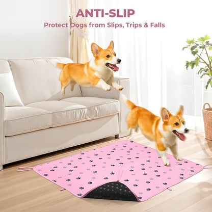 Fostanfly Washable Pee Pads for Dogs, 2 Pack Large 36"x41" Ultra-Absorbent and Leak-Proof Non-Slip Reusable Potty Training Pads for Dogs, Cats, Puppy, Potty Training of Add 8 Lanyards