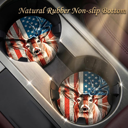 2PCS Dog Paw Print Car Cup Holder Coasters, Cars Coasters for Cup Holders, Anti Slip Rubber Mat with Finger Slot, Dogs Car Accessories Interior Decor, Dog Lover Gifts for Women, Men