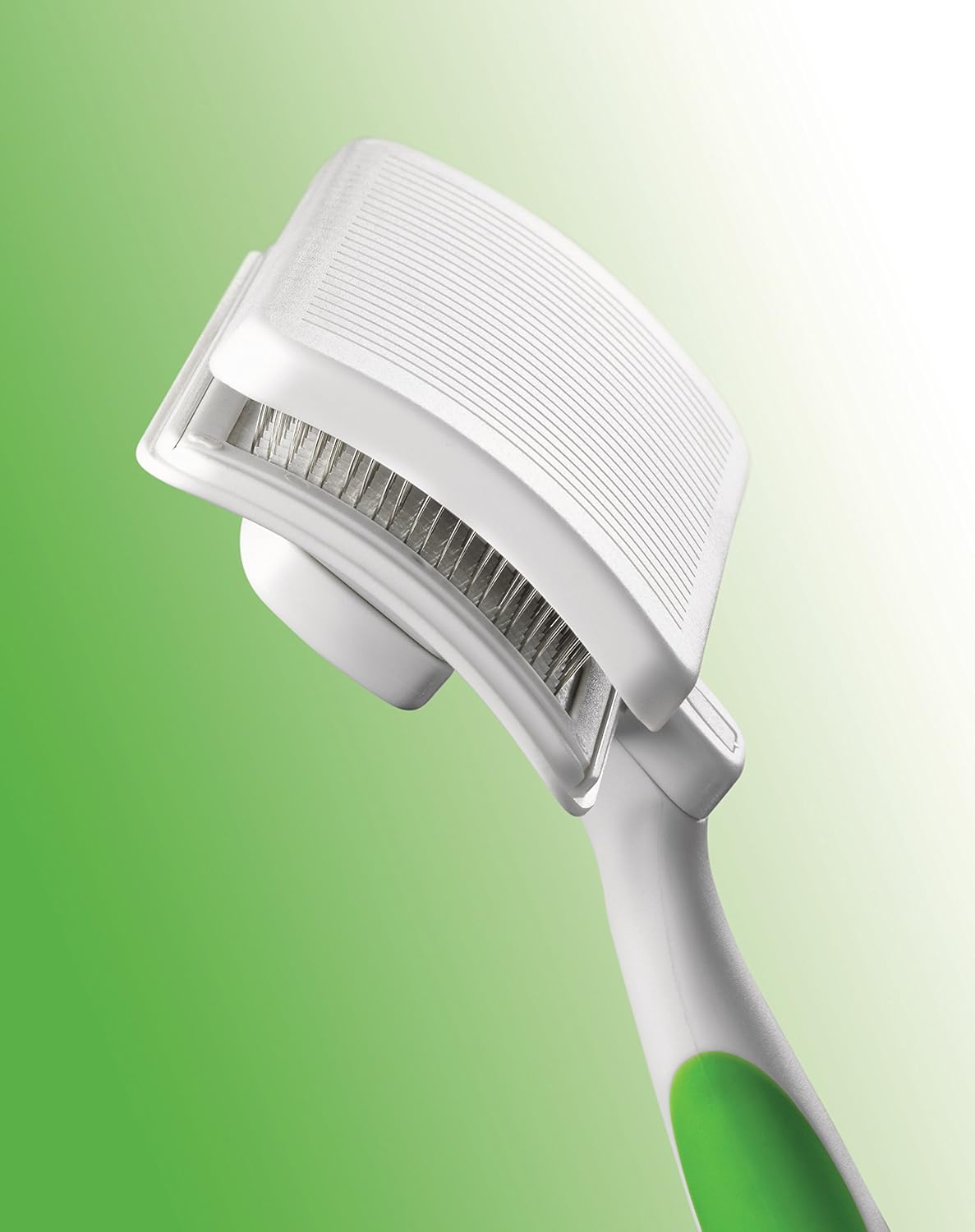 Andis 65705 Stainless-Steel Slicker Brush for Dogs and Cats - Durable and Lightweight Grooming Tool for All Breeds and Fur Lengths, Reduces Shedding and Promotes Hair Growth - Medium, Green