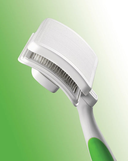 Andis 65705 Stainless-Steel Slicker Brush for Dogs and Cats - Durable and Lightweight Grooming Tool for All Breeds and Fur Lengths, Reduces Shedding and Promotes Hair Growth - Medium, Green