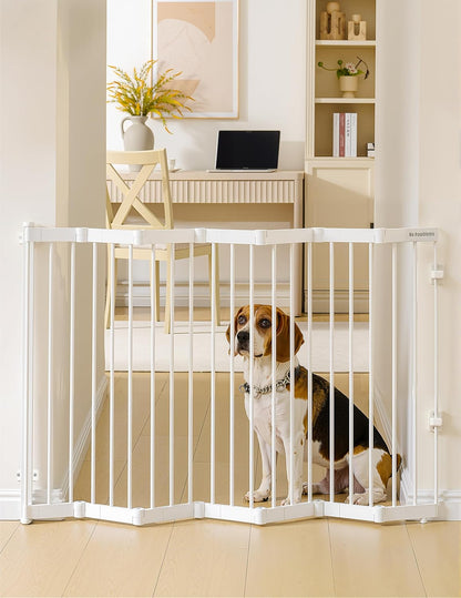 No Pawblems Retractable Safty Gate, Metal Adjustable Dog Gate for Doorways, Stairs & Hallways, Expands to 45" Wide, 36" Tall Gate, Auto Retract Design, No Bottom Bar, Black