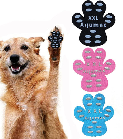 Dog Paw Protector Gripper Traction Pads,Dog Paw Covers,Foot Stickers in Summer Hot/Winter Cold Pavement,Dog Shoes Booties Socks Replacement,12 Sets (48 pcs) XXL Black