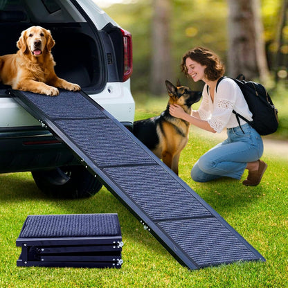 DoCred Dog Ramp for Car, 71'' L x 20'' W Dog Ramps for Large Dogs, Extra Wide Pet Ramp with Non-Slip Surface for Medium & Large Dogs to Get in Car, SUV & Truck, Supports Up to 250 Lbs