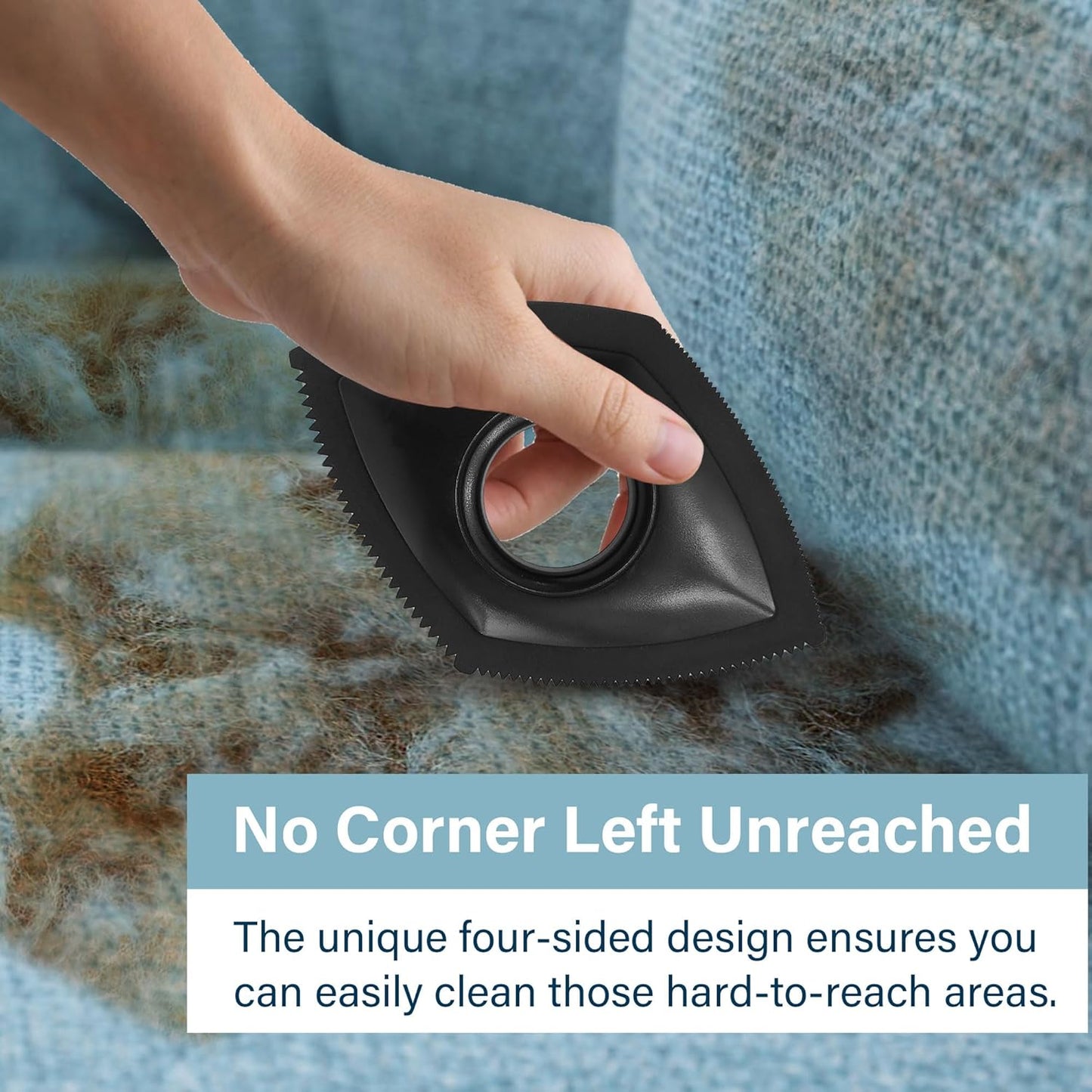 Mini Pet Hair Remover, Reusable Fur Removal Tool, Rhombic Dog Hair Remover for Car Interior, Auto Detailing, Couch, Furniture, Lint, Carpet (Black)