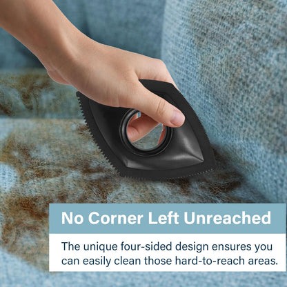 Mini Pet Hair Remover, Reusable Fur Removal Tool, Rhombic Dog Hair Remover for Car Interior, Auto Detailing, Couch, Furniture, Lint, Carpet (Black)