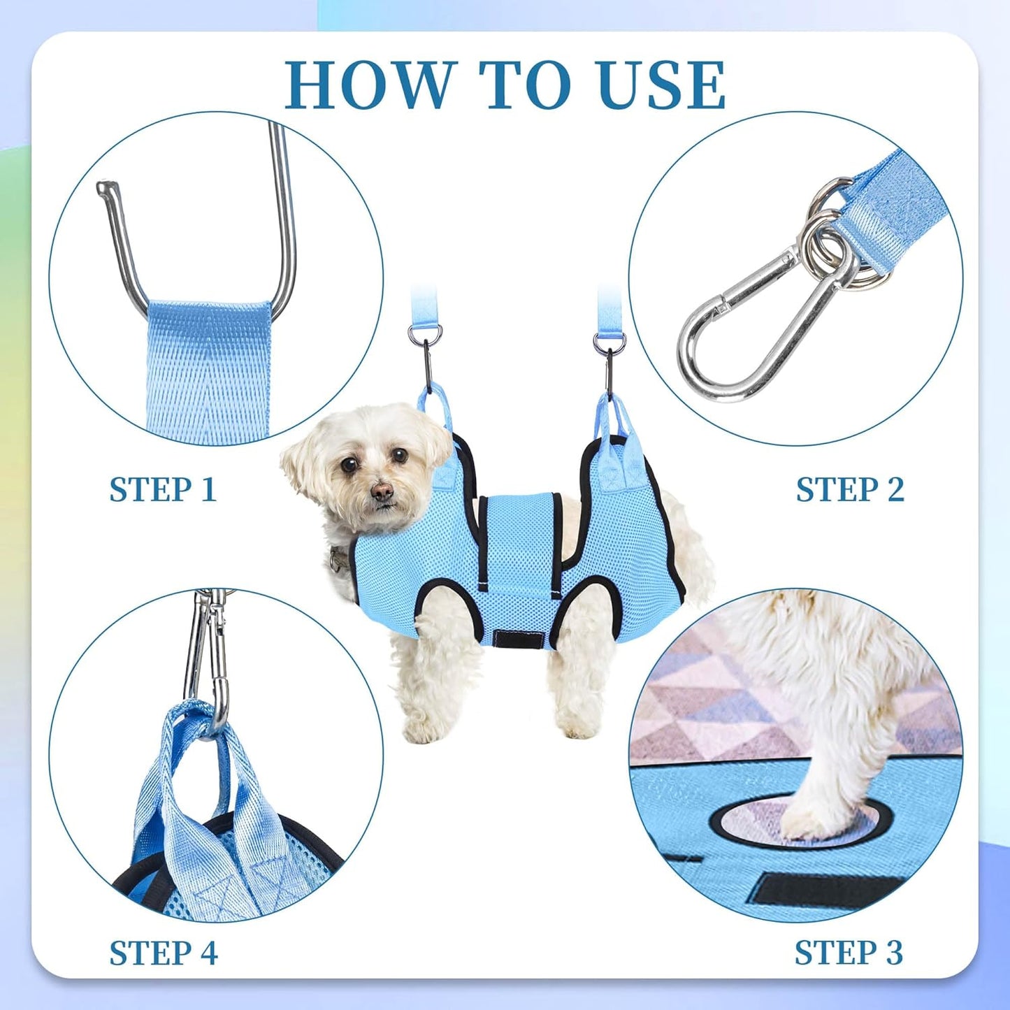 PatiencET Cat Grooming Hammock Pet Hammock Cat Nail Clipper Hammock for Nail Trimming Dog Sling for Nail Clipping Dog Hanging Harness (Black XS)