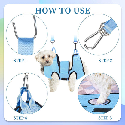 PatiencET Cat Grooming Hammock Pet Hammock Cat Nail Clipper Hammock for Nail Trimming Dog Sling for Nail Clipping Dog Hanging Harness (Black XS)