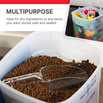 Cambro FreshPro 12 Quart (QT) Food Storage Container with Lid (Restaurant Grade) - for Food Prep, Commercial Kitchen, Pet and Dog Food Container (Translucent)