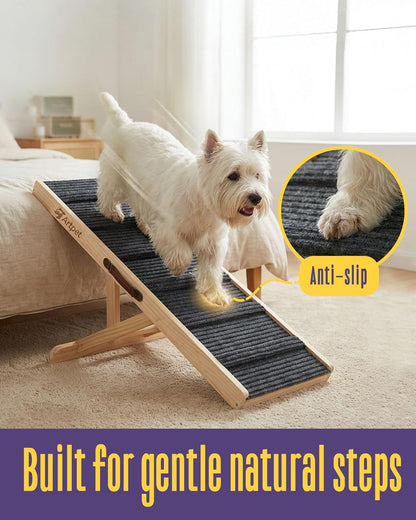Dog Ramp for Small Dogs for Couch & Bed, Dachshund Joint Care Ramp,Foldable, Anti-Slip, Portable, Height Adjustable, Supports Up to 35 lbs