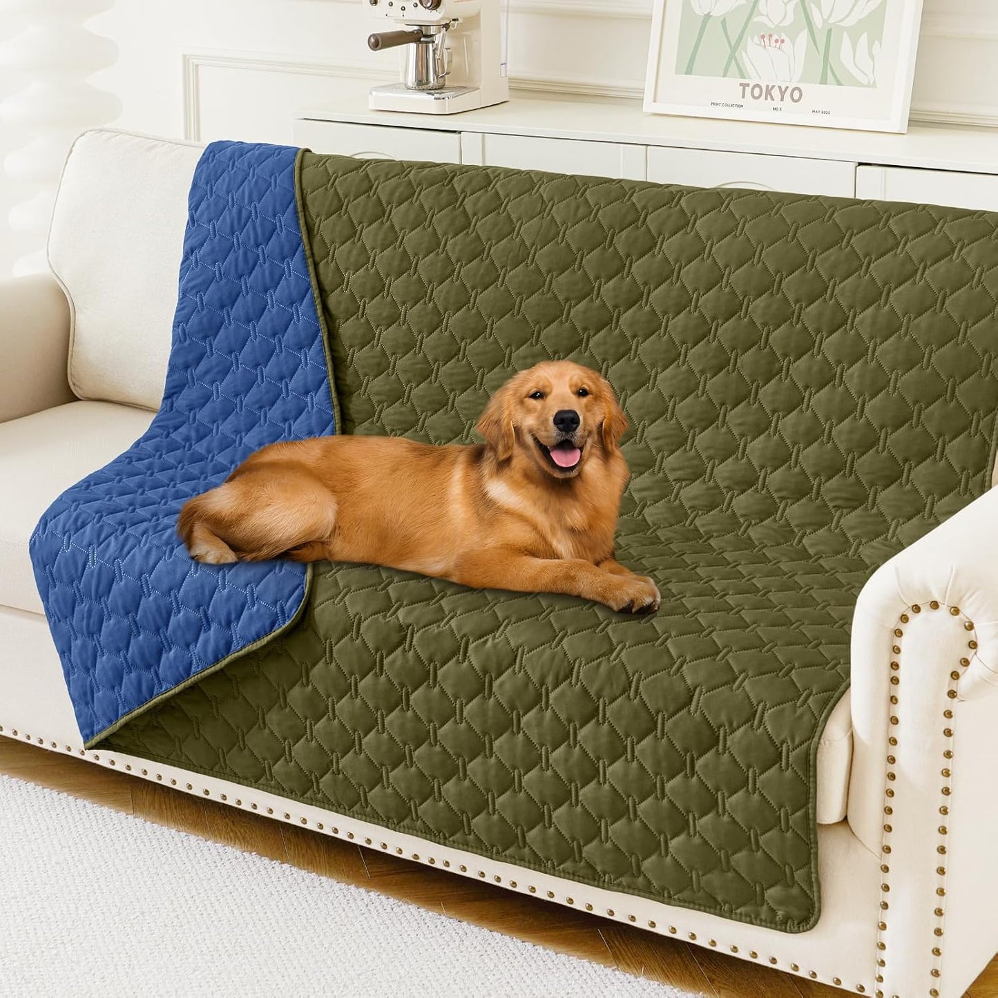 Smiry Waterproof Dog Bed Cover Blanket 30x70, Soft Reversible Pet Blanket, Washable Leakproof Cats Dogs Couch Cover for Sofa, Couch, Furniture, Grey/Dark Grey