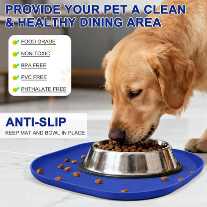 Small Silicone Pet Food Mat with Raised Edge for Food and Water Bowl, Square Dog Feeding Mats, Cat Food Trays for Floor Waterproof, Rubber Tray for Dogs and Cats, 12 x 12 x 0.7 Light Olive Green