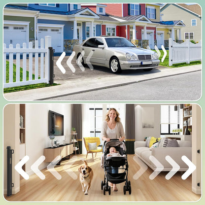 Retractable Baby Gates Extra Wide 150" × 34" Tall for Large Opening 12.5 Foot Retractable Dog Gate for Doorways, Stairs, Aisle, Indoor/Outdoor Retractable Gate for Garage, Hallways, Deck