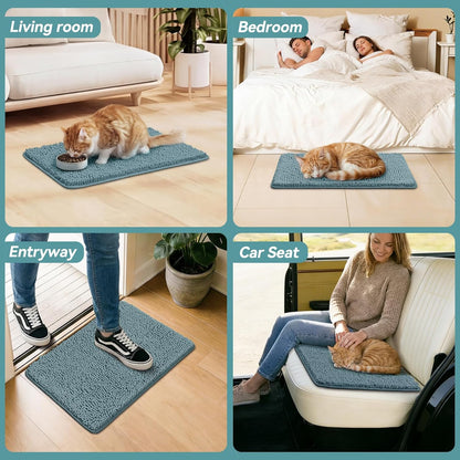Bcoimo Super Absorbent Dog Door Mat, 30"*20" Anti Slip Mat for Muddy Paws, Pet Rugs for Dirty Paws Washable that Absorbs Moisture and Dirt, for Dog Cage and Pet Resting Carpet